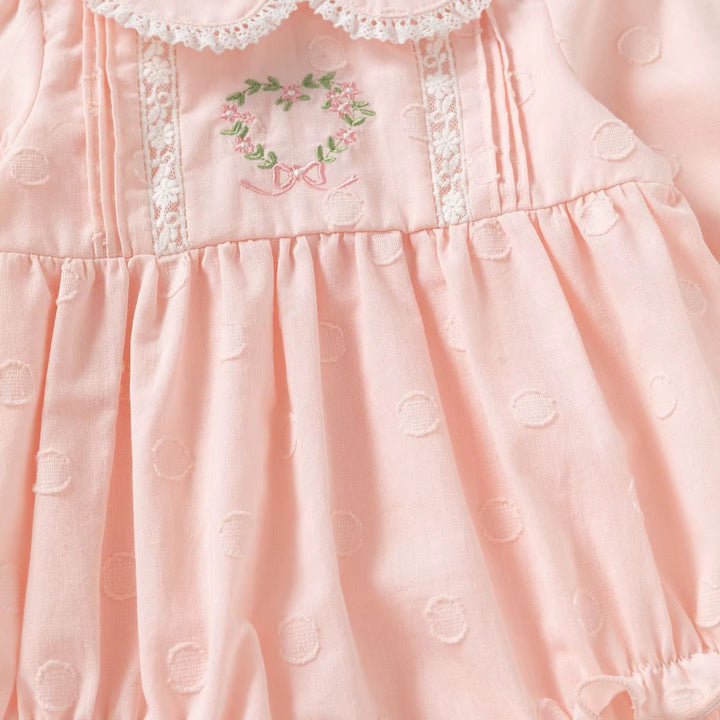 Pink Flower Dot Romper