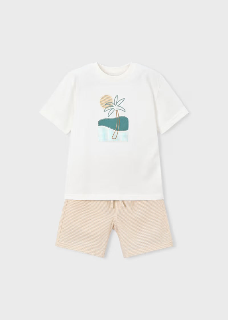 Mayoral Bermuda Palm Tree Shorts Set