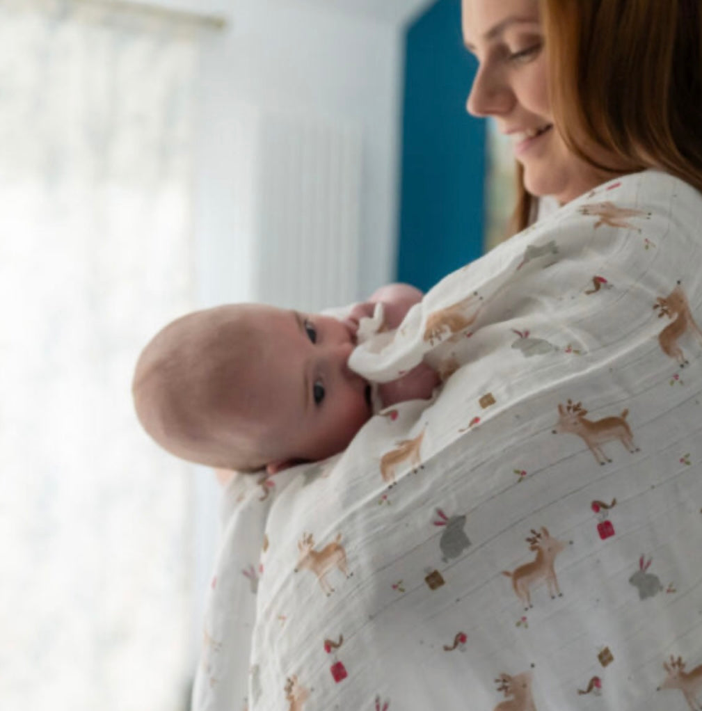 Ziggle Reindeer & Rabbit Single Muslin