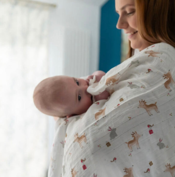 Ziggle Reindeer & Rabbit Single Muslin