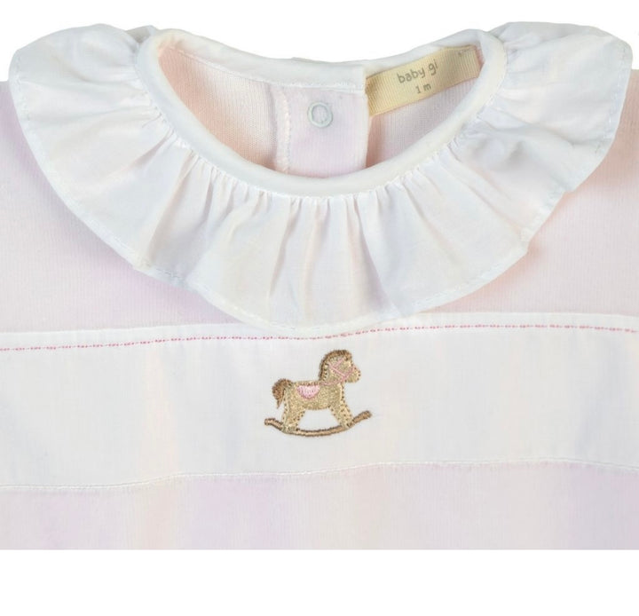 Baby Gi Pink Rocking Horse Babygrow