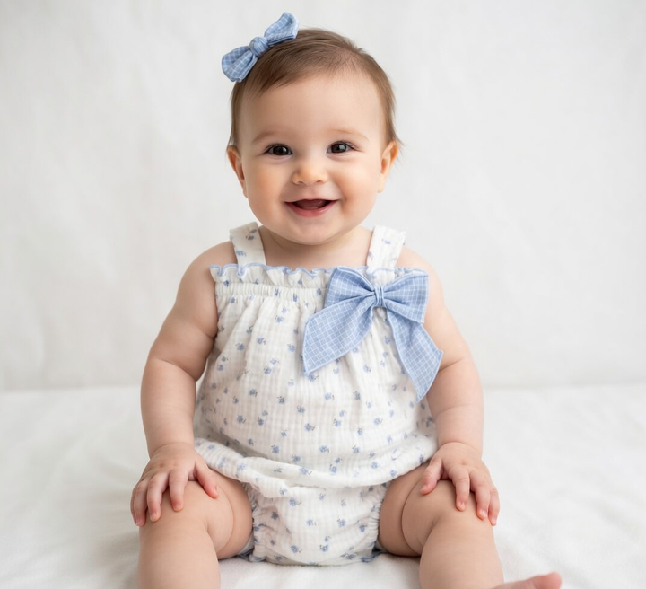 Rapife Blue Bow Romper
