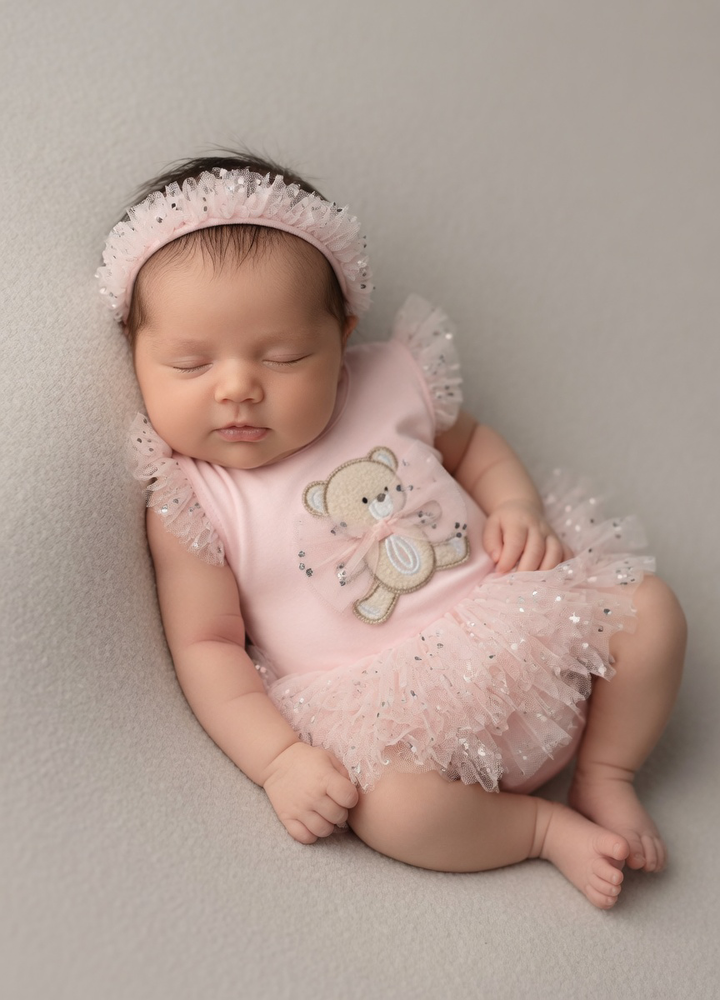 Mayoral Pink Teddy Tutu Romper
