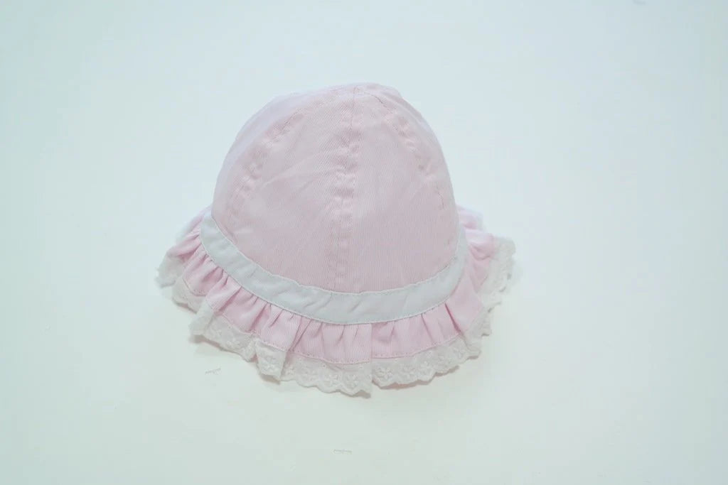 Pink Frill Trim Sun Hat