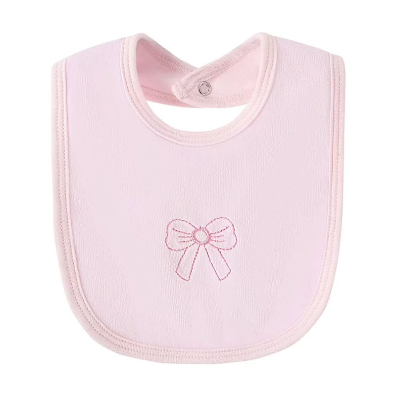 Pink Bow Embroidered Babygrow & Bib Set