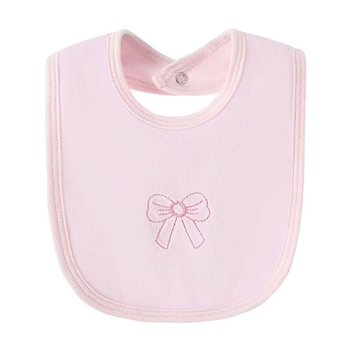 Pink Bow Embroidered Babygrow & Bib Set