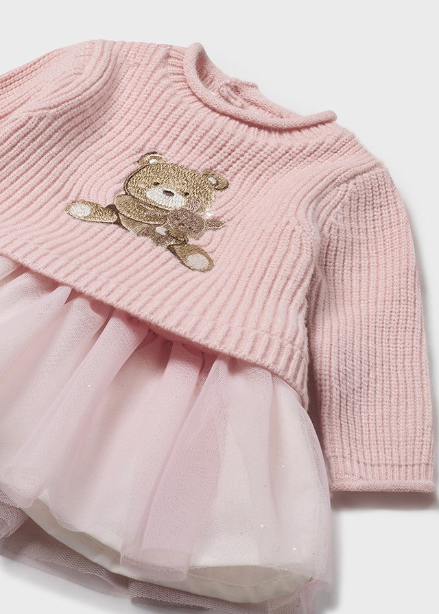 Mayoral Pink Teddy Tulle Dress