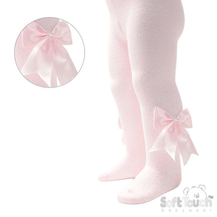 Pink Heart Bow Tights