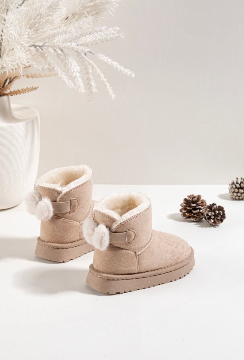 Beige Bow Boot