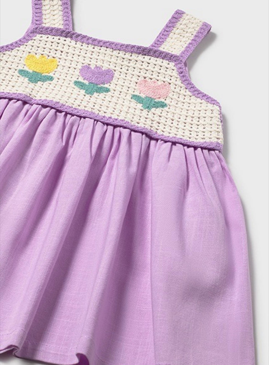 Mayoral Lilac Crochet Dress