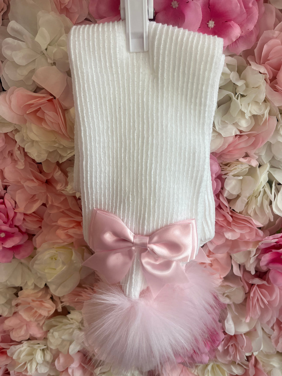 Pink & White Bow Scarf