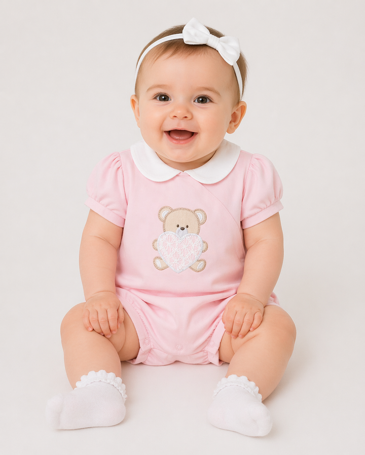 Mayoral Pink Teddy Romper