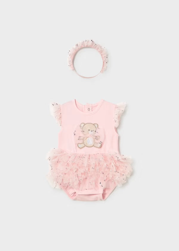 Mayoral Pink Teddy Tutu Romper