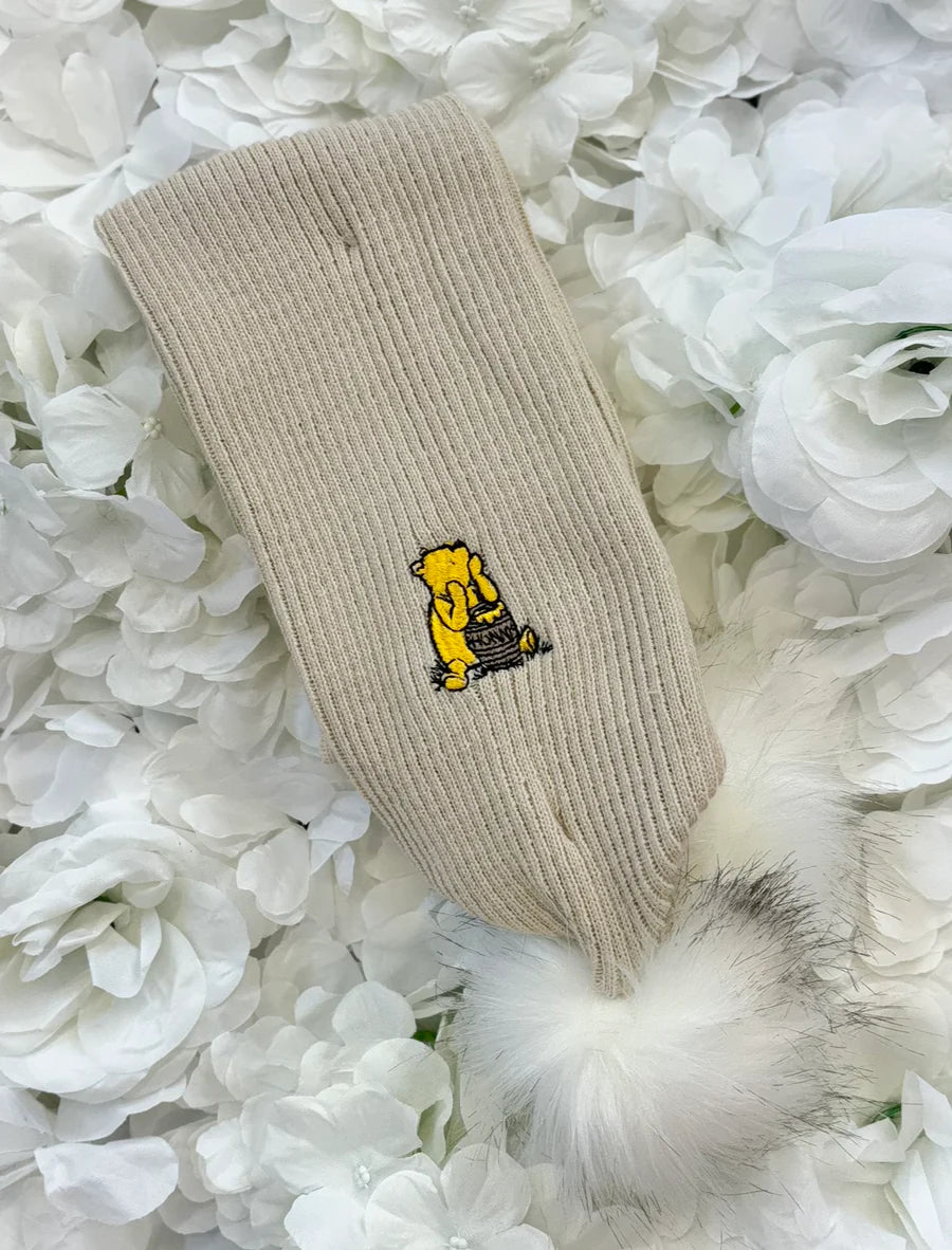 Beige Embroidered Scarf