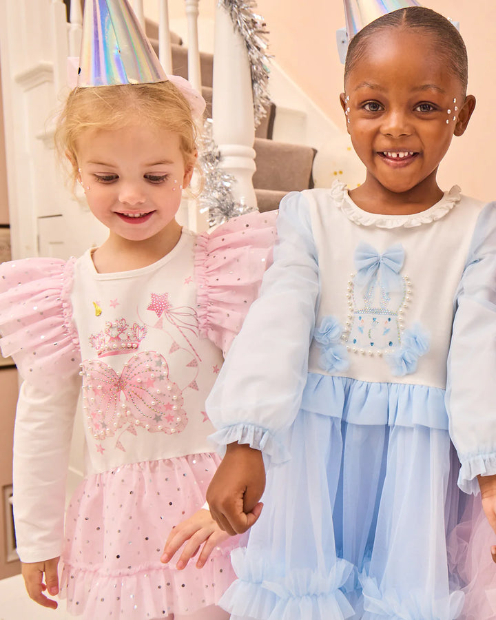 Caramelo Pink Wing & Crown Ruffle Legging Set