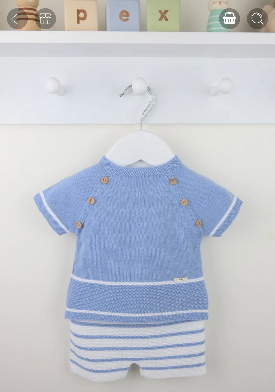 Pex Dusty Blue Shorts Set