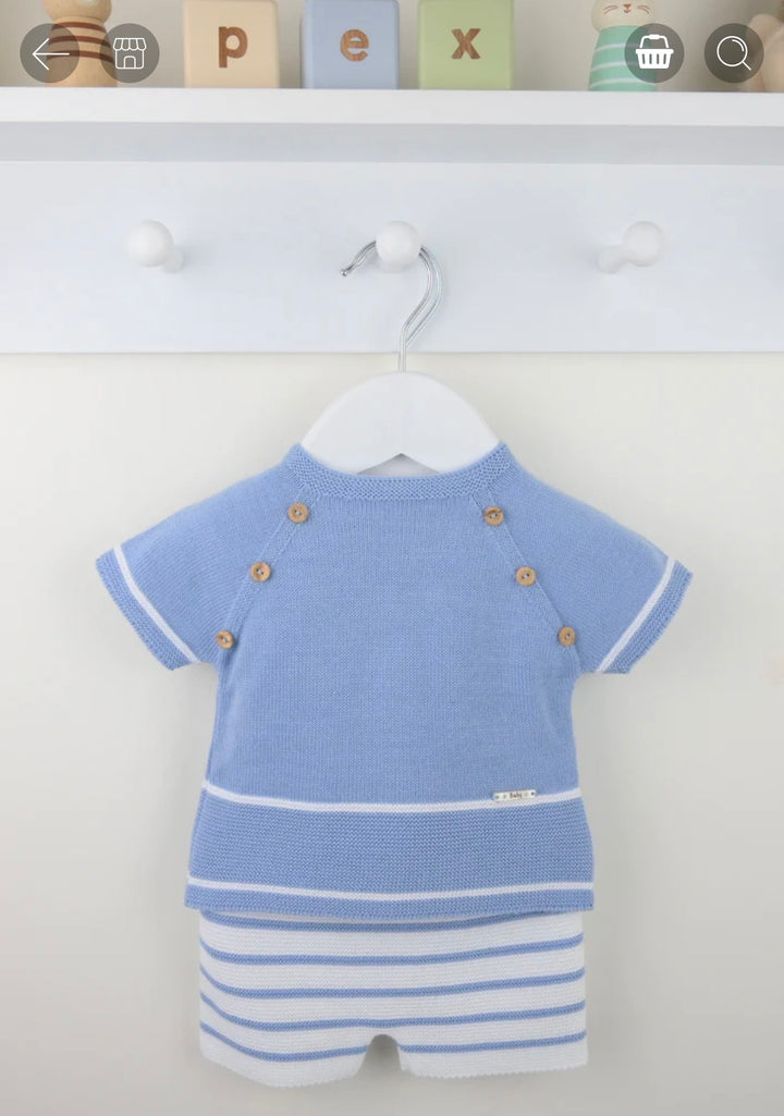 Pex Dusty Blue Shorts Set