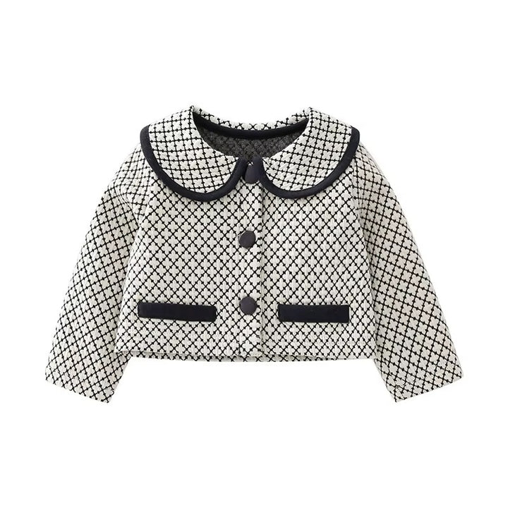 Black & White Plaid Jacket & Romper Set