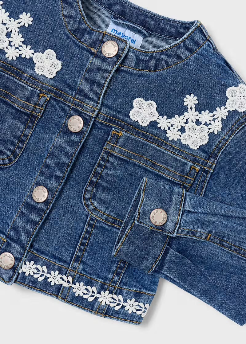 Mayoral Dark Denim Lace Jacket