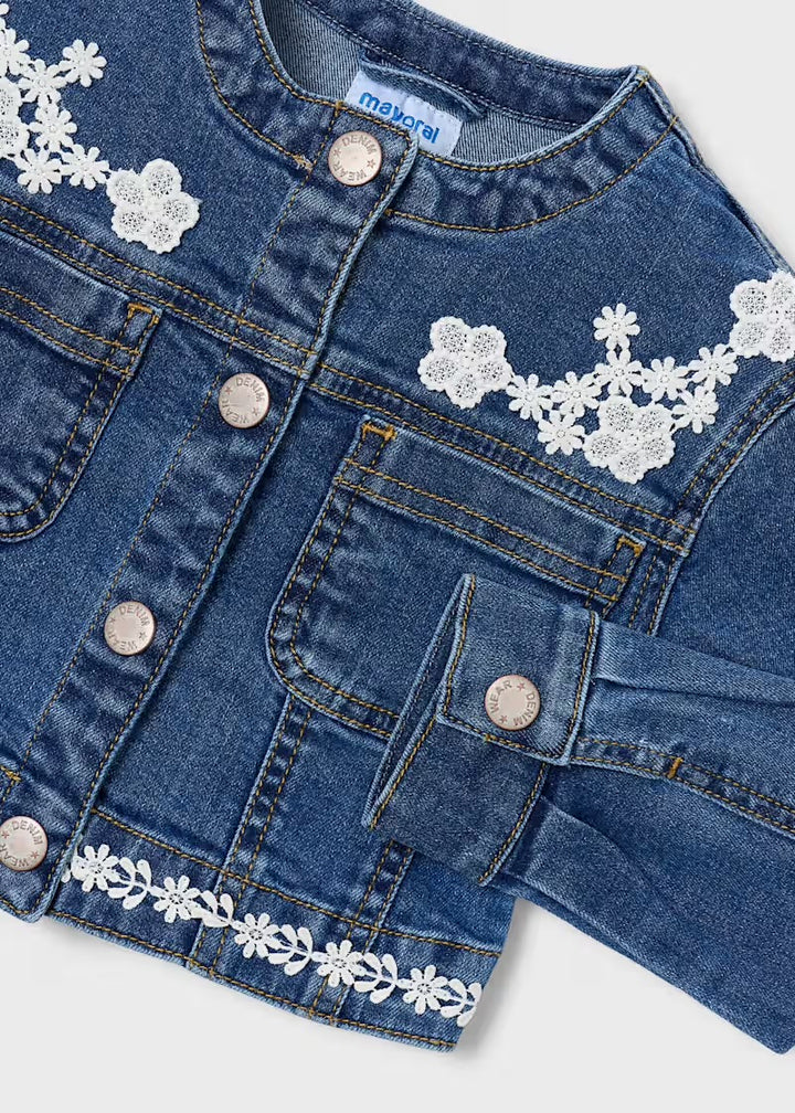 Mayoral Dark Denim Lace Jacket