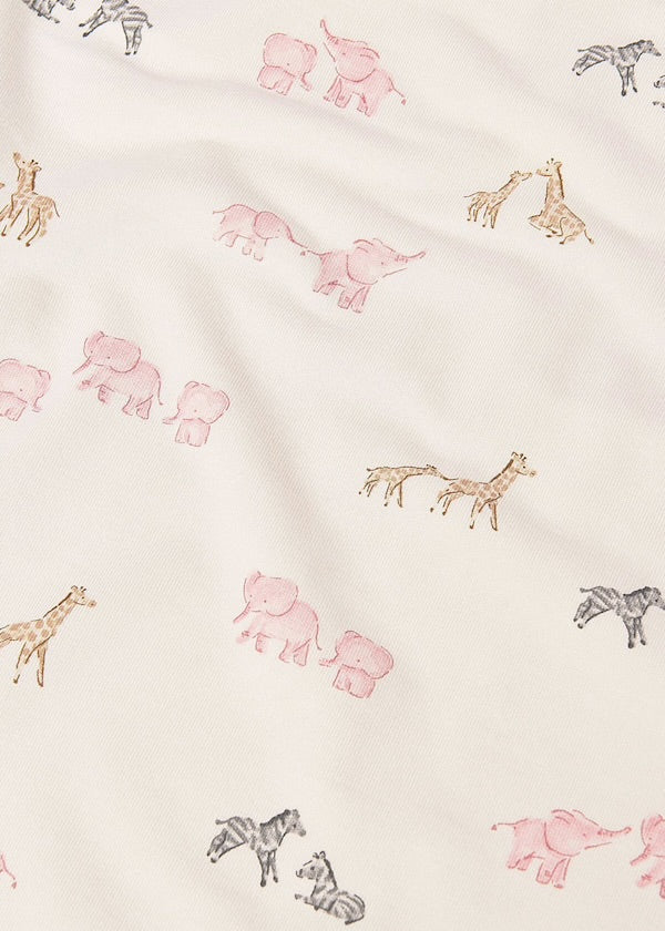 Mayoral Pink Safari Print Baby Blanket
