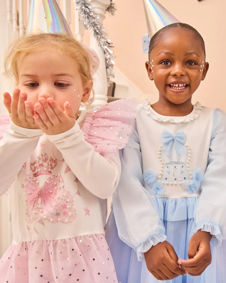 Caramelo Pink Wing & Crown Ruffle Legging Set