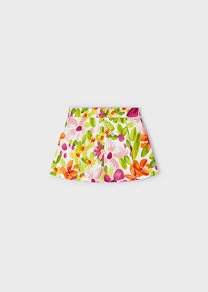 Mayoral Girl Printed Tshirt & Floral Satin Shorts