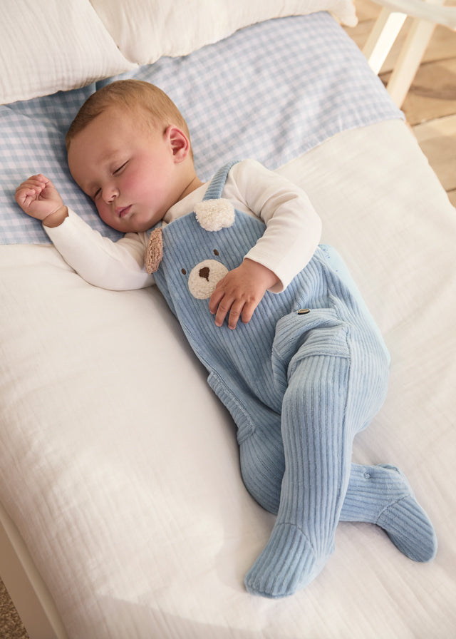 Mayoral Blue Corduroy Teddy Romper