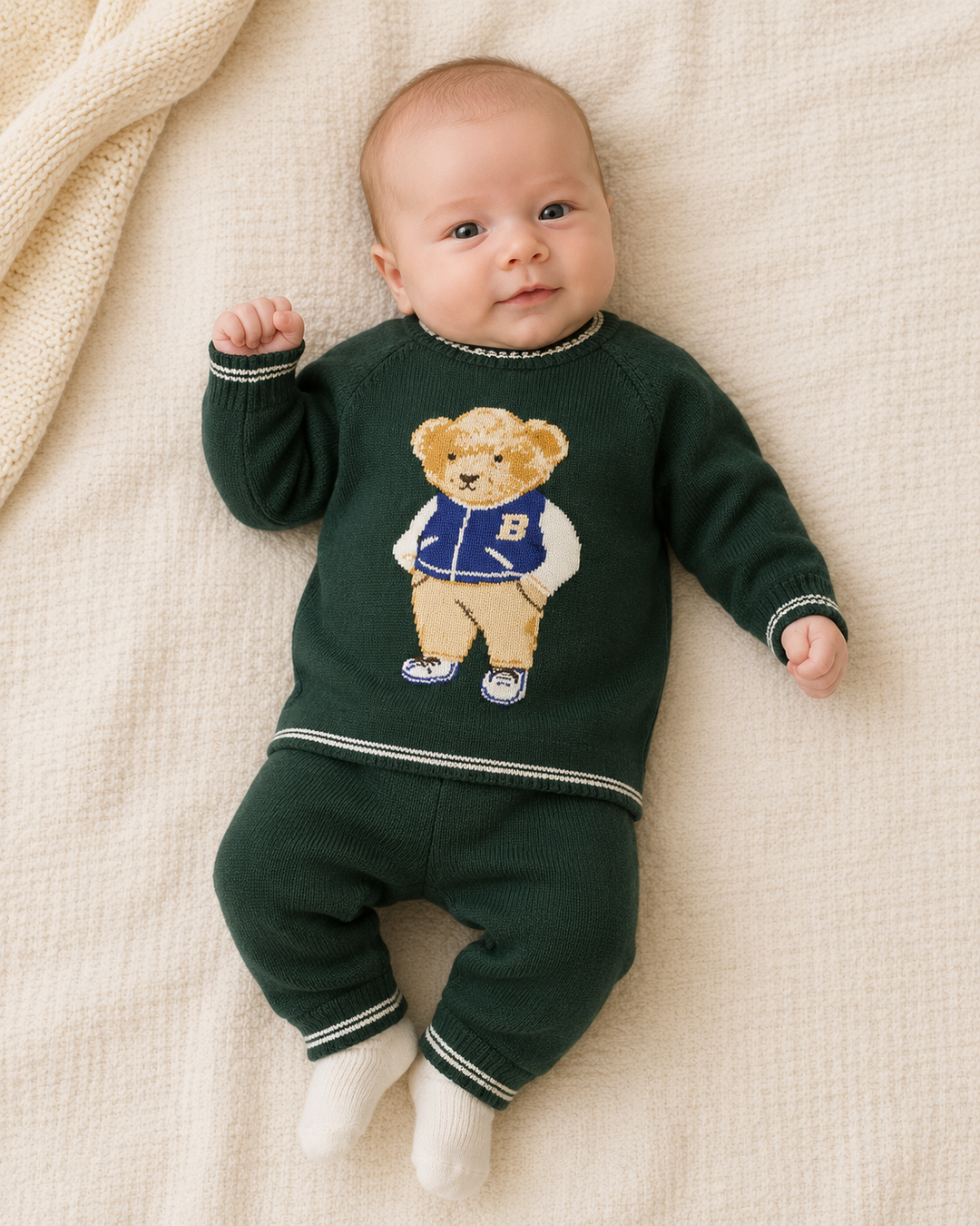 Green Teddy Jumper & Trouser