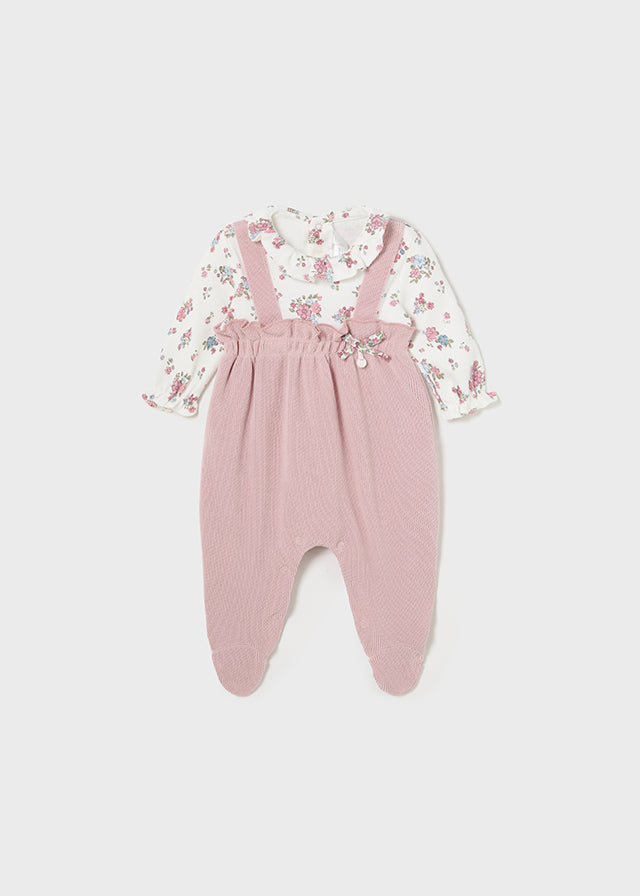 Mayoral Floral Dungarees Romper