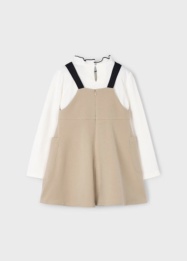 Mayoral Beige Pinafore Dress