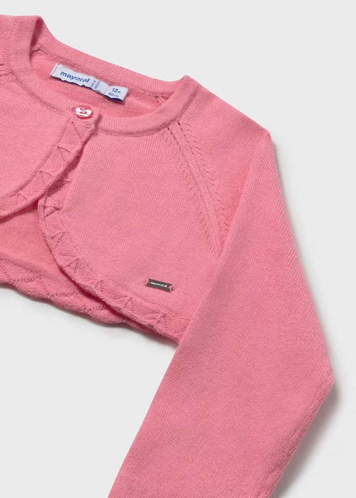 Mayoral Pink Knit Bolero
