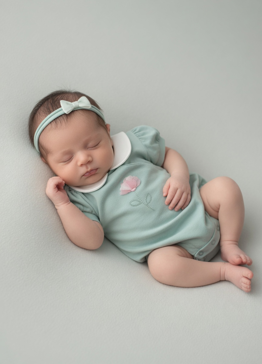 Mayoral Green Flower Romper