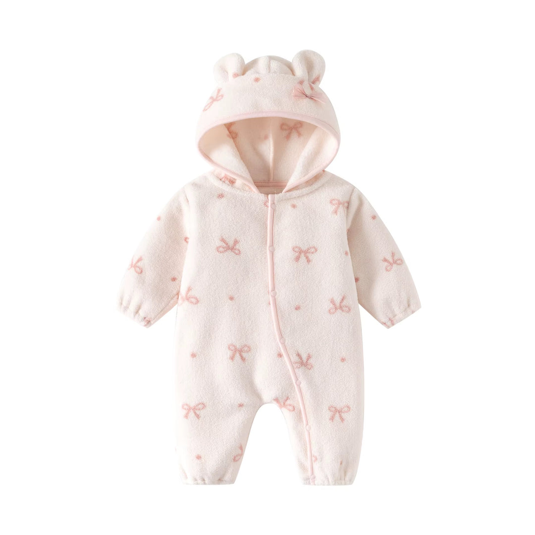 Pink Bow Fleece All In One