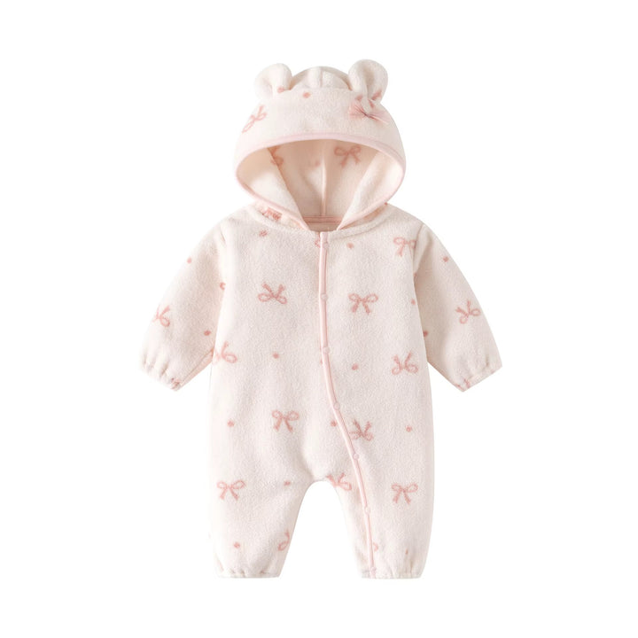 Pink Bow Fleece All In One