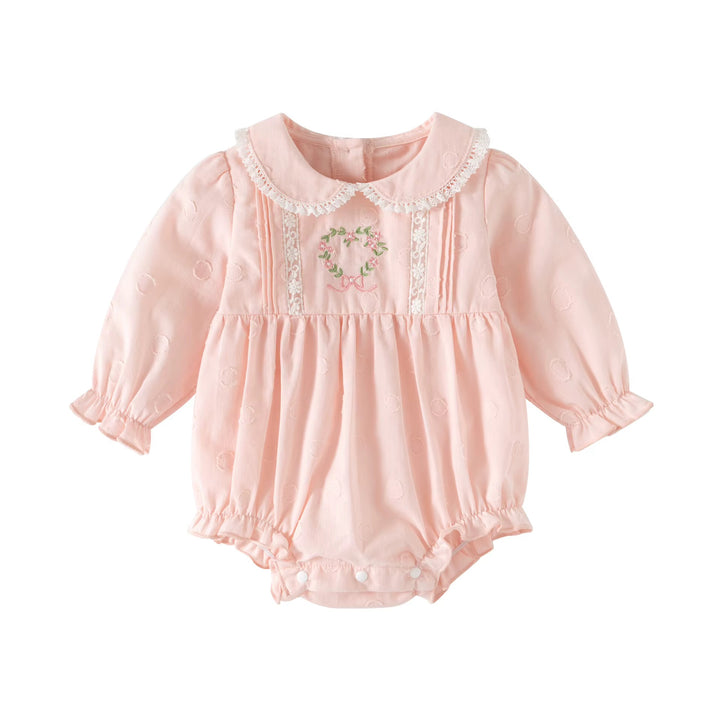 Pink Flower Dot Romper