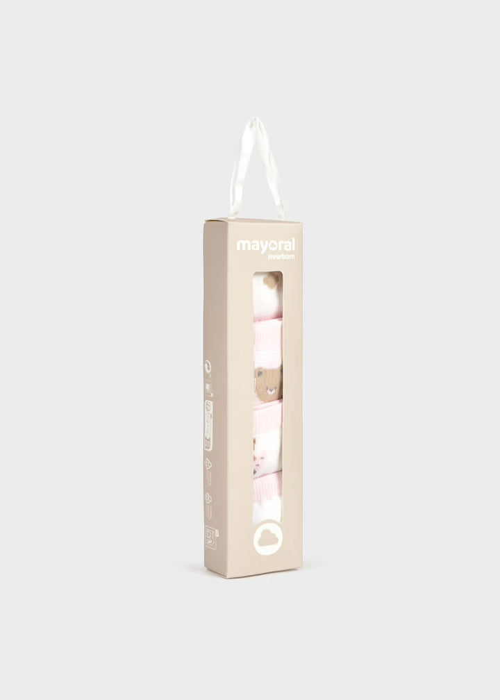 Mayoral 4 Pack Bear socks /Pink