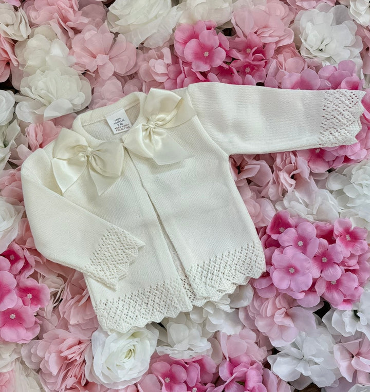 Double Bow Cream Cardigan