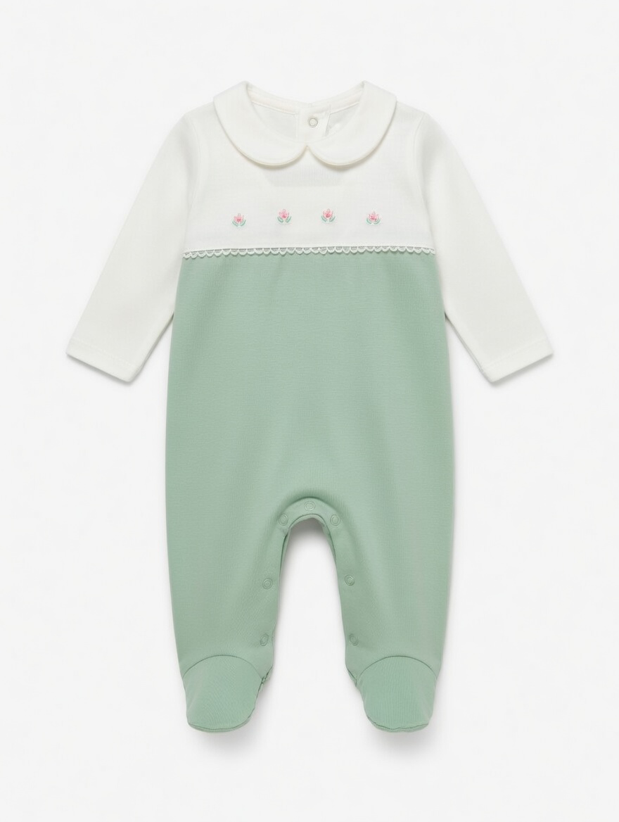 Mayoral Green Flower Babygrow