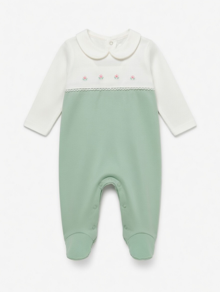Mayoral Green Flower Babygrow