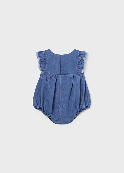 Mayoral Denim Ruffle Romper