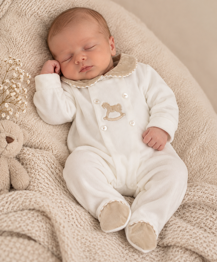Pex Natural Rocking Horse Babygrow