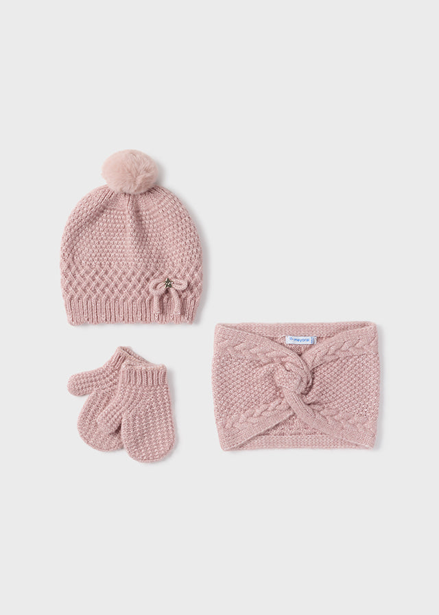 Mayoral Pink Hat Set