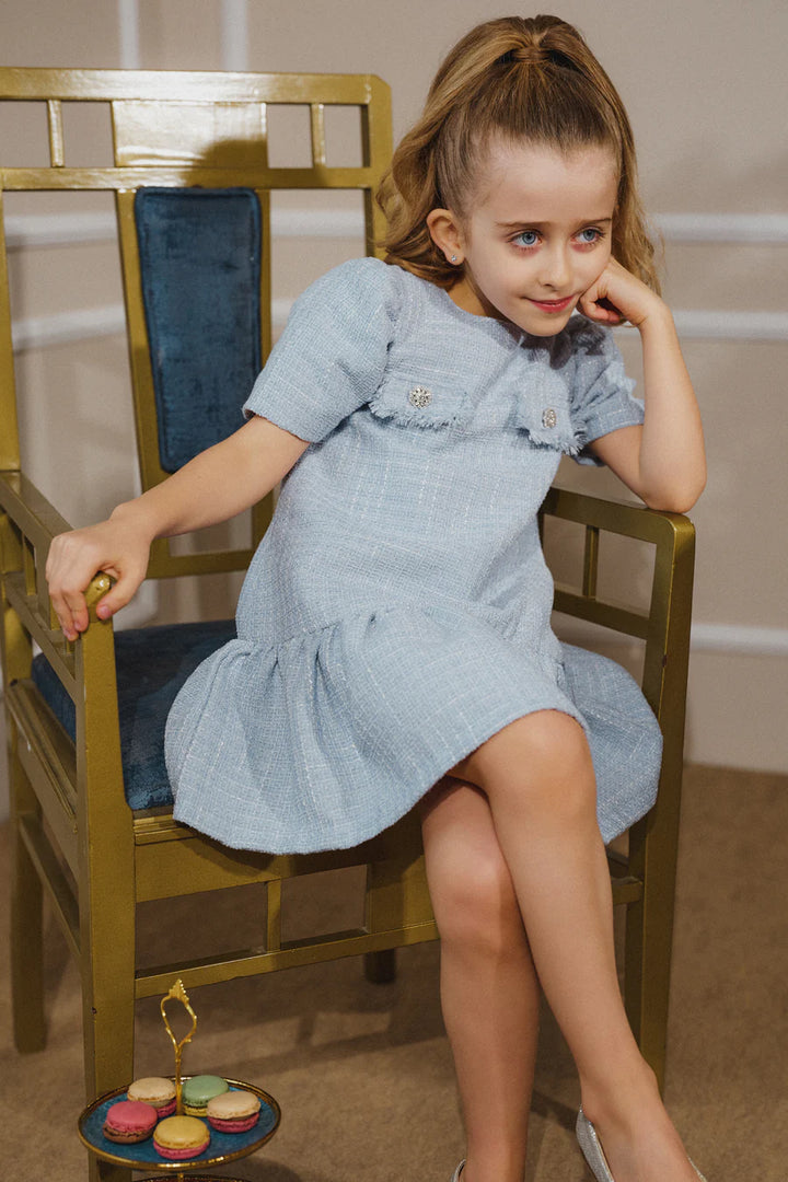 Chic By Deolinda Blue Tweed Dress