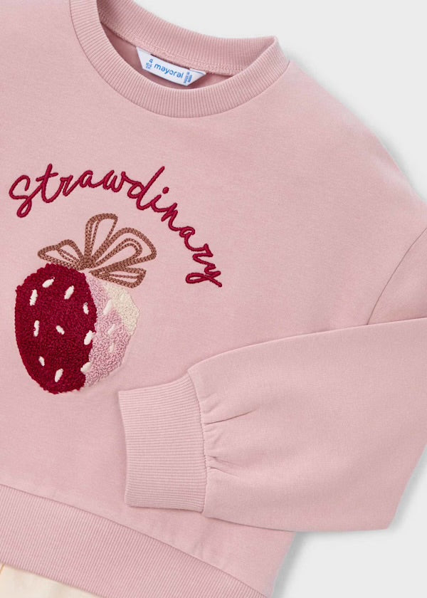 Mayoral Pink Strawberry Sweatshirt