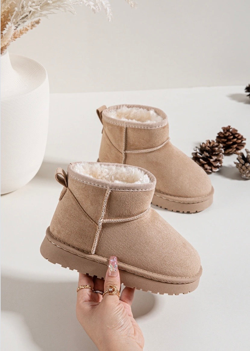 Beige Faux Suede Boots