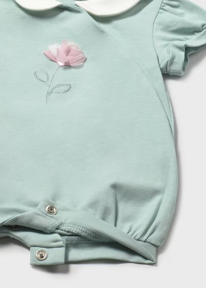 Mayoral Green Flower Romper