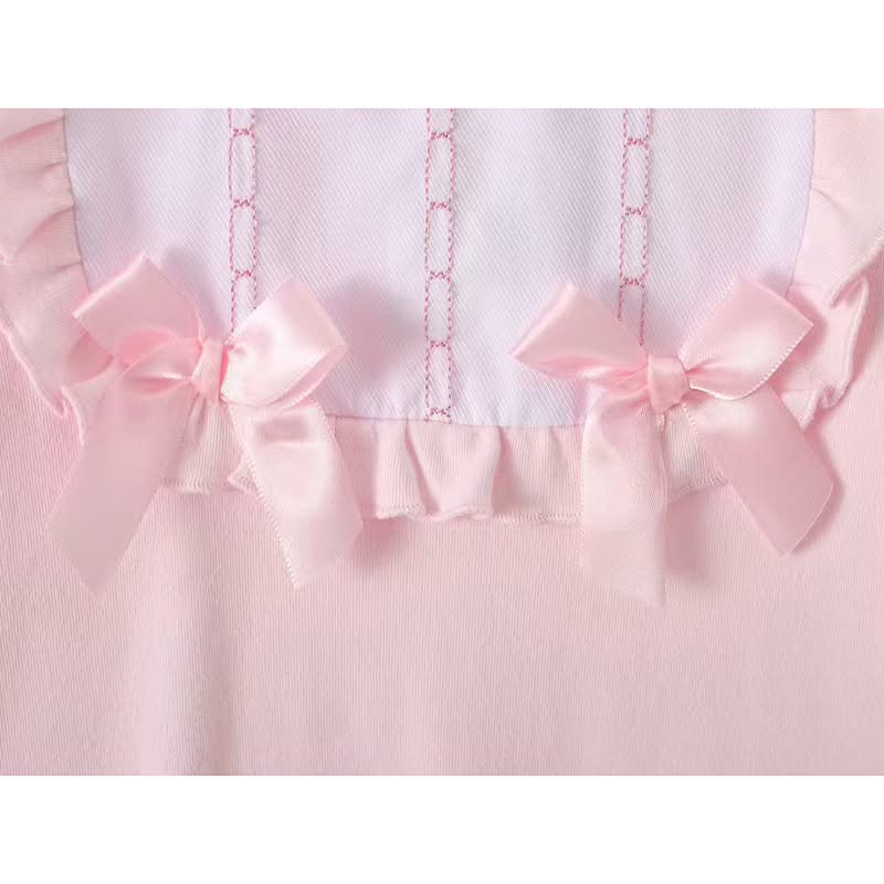 Pink Ruffle Collar Cotton Babygrow
