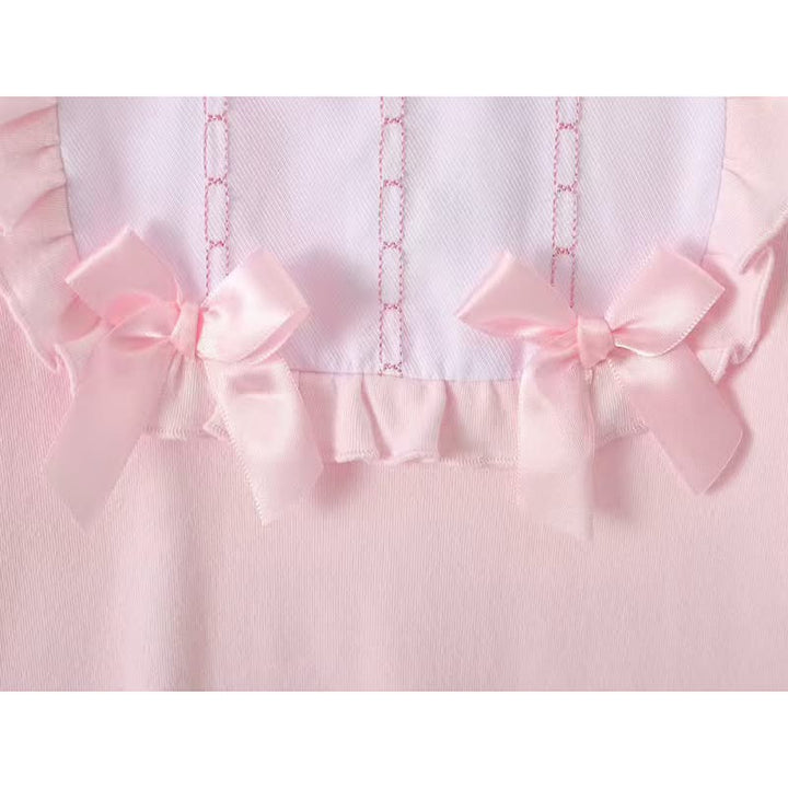 Pink Ruffle Collar Cotton Babygrow
