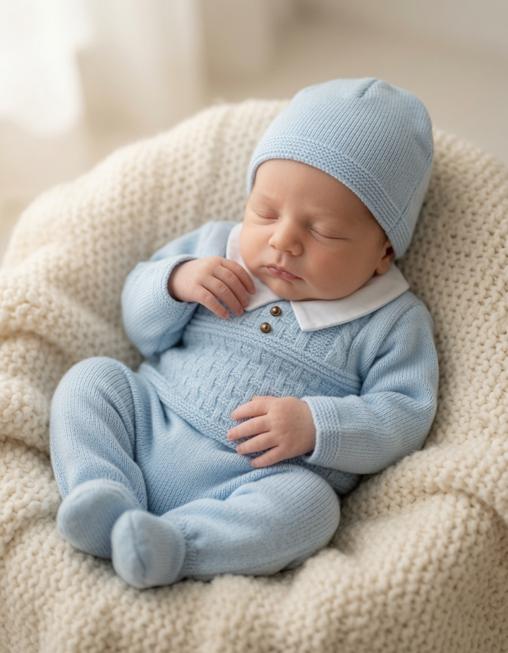 Baby Blue Knit 3 Piece Set